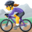 kvinna som cyklar på en mountainbike Emoji (Facebook)