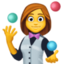 woman juggling Emoji (Facebook)