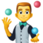 man juggling Emoji (Facebook)