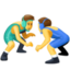 men wrestling Emoji (Facebook)