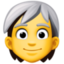 person: vithårig Emoji (Facebook)