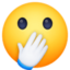 face with open eyes and hand over mouth Emoji (Facebook)