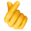 hand with index finger and thumb crossed Emoji (Facebook)