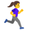 woman running facing right Emoji (Google)