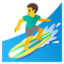 bărbat care practică surfing Emoji (Google)