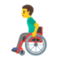 Mann in manuellem Rollstuhl Emoji (Google)