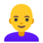 kobieta: łysy Emoji (Google)