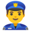 policial homem Emoji (Google)