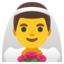 férfi fátyollal Emoji (Google)