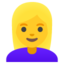 donna bionda Emoji (Google)