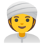 kvinna i turban Emoji (Google)