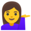 donna con mano capovolta Emoji (Google)