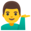 homem com a palma virada para cima Emoji (Google)