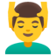 lelaki diurut muka Emoji (Google)