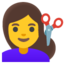 ayol soch kaltalatmoqda Emoji (Google)