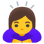 mulher fazendo reverência Emoji (Google)