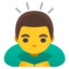 homem fazendo reverência Emoji (Google)