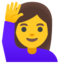 Frau mit erhobenem Arm Emoji (Google)