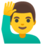 ranką pakėlęs vyras Emoji (Google)