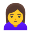 femeie întristată Emoji (Google)