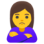 femeie bosumflată Emoji (Google)