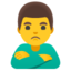 homme qui boude Emoji (Google)