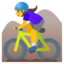 woman mountain biking Emoji (Google)