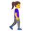 woman walking facing right Emoji (Google)