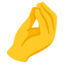 zusammengedrückte Finger Emoji (Google)