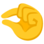 dłoń z gestem „trochę” Emoji (Google)