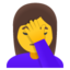 ayol yuzini berkitmoqda Emoji (Google)