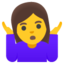 perempuan mengangkat bahu Emoji (Google)