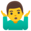 vállrándító férfi Emoji (Google)