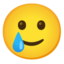 rosto sorridente com lágrima Emoji (Google)