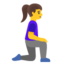 woman kneeling facing right Emoji (Google)