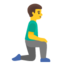 man kneeling facing right Emoji (Google)