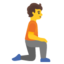 person kneeling facing right Emoji (Google)