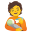 persoon die een baby voedt Emoji (Google)