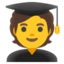 student sau studentă Emoji (Google)