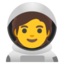 astronaut sau astronaută Emoji (Google)