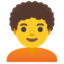 person: lockigt hår Emoji (Google)