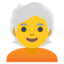 dewasa: rambut putih Emoji (Google)