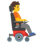 person in motorized wheelchair facing right Emoji (Google)