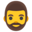 bărbat: barbă Emoji (Google)