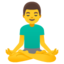 bărbat în poziția lotus Emoji (Google)