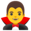 mannelijke vampier Emoji (Google)