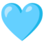 light blue heart Emoji (Google)