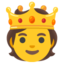 asmuo su karūna Emoji (Google)