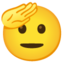 ansikte som gör honnör Emoji (Google)