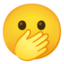 face with open eyes and hand over mouth Emoji (Google)